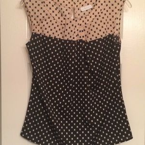 Sleeveless polyester Black and Tan Work top